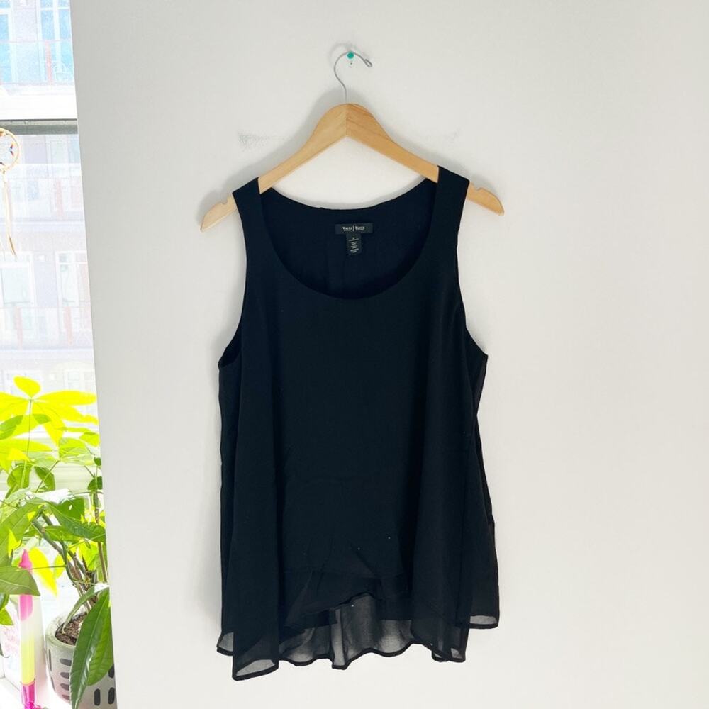 White House Black Market Black Tank Blouse Size Medium